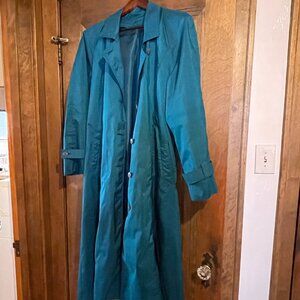London Towne Chic VTG Trenchcoat & Liner / Iridescent Shiny Raincoat Trench Coat